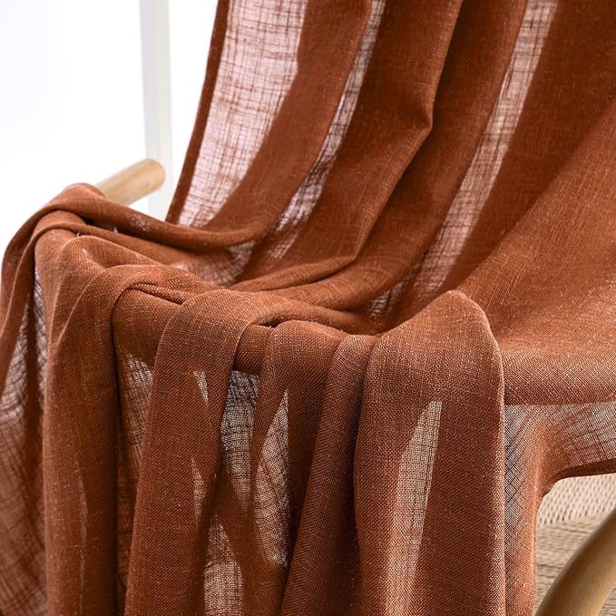 MIULEE Burnt Orange Curtains 72 Inch Length - Image 6