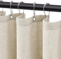 Jowels Natural Linen Fabric Shower Curtains for Bathroom, 72x78