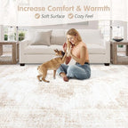 Area Rug 5x7 Vintage Rug: Washable Living Room Rugs Retro Medallion Distressed - Image 6