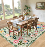 10x14 Area Rugs for Living Room: Floral Washable Rug Vintage Large Soft Boho - Image 4