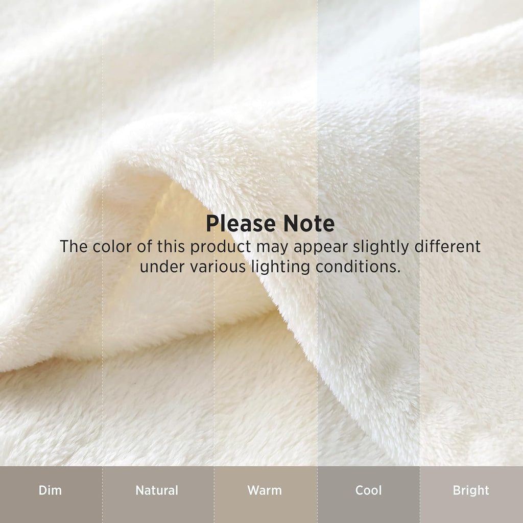 Bedsure GentleSoft Fleece Blankets Queen Size Cream - Birthday Gifts for Women Bed Blanket Soft Lightweight Plush Fuzzy Cozy Luxury Microfiber, Home Room Decor Gifts, 90x90 inches