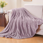 BEDELITE Fleece Throw Blanket for Couch – 3D Ribbed Jacquard Soft and Warm - Image 2