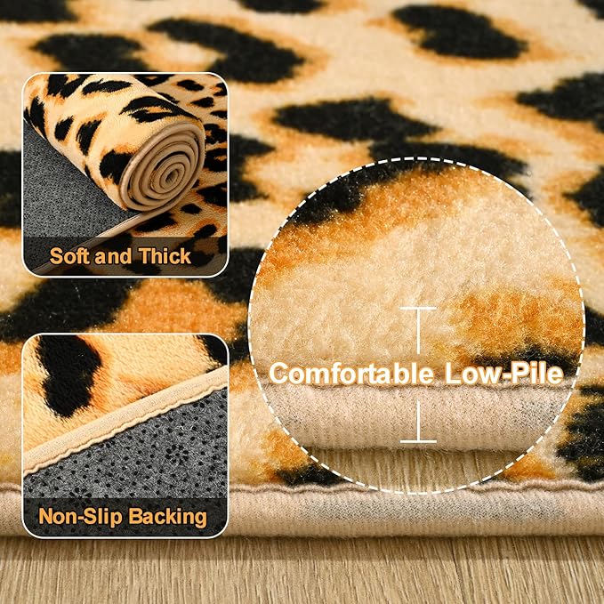 Amearea Soft Leopard Runner Rugs - Image 3