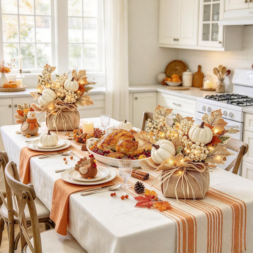 Timer - 2 Pack Fall Tabletop Maple Tree with 20LEDs Thanksgiving Decor