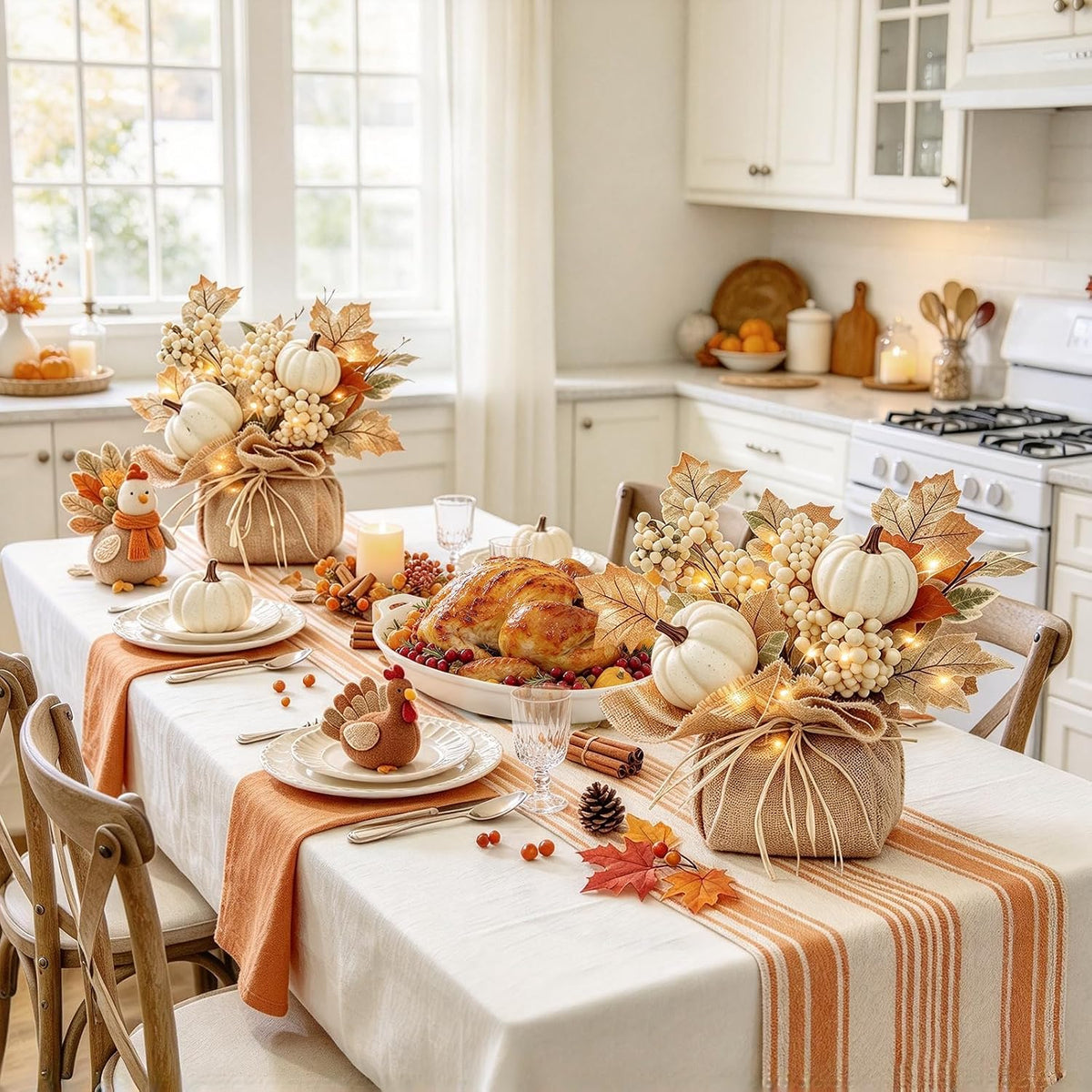 Timer - 2 Pack Fall Tabletop Maple Tree with 20LEDs Thanksgiving Decor