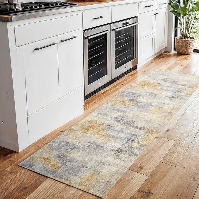2'6''x8' Washable Kitchen Runner Rug: Modern Abstract Runners - Image 8