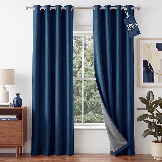 NICETOWN 100% Absolutely Blackout Linen Curtains by NICETOWN
