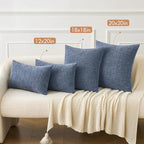 MIULEE Pack of 2 Couch Throw Pillow Covers 18x18 Inch Soft Dark Grey Blue - Image 4