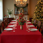 Fitable 2 Pack Christmas Red Faux Linen Tablecloths Rectangle 54x78 Inch