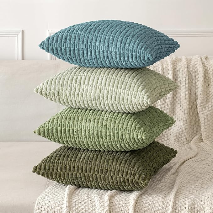 MIULEE Pack of 2 Corduroy Decorative Throw Pillow Covers 16x16 Inch Soft Boho - Image 4