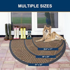 Smiry Half Circle Front Door Mat Outside Entrance, Heavy Duty Sturdy Natural - Image 2