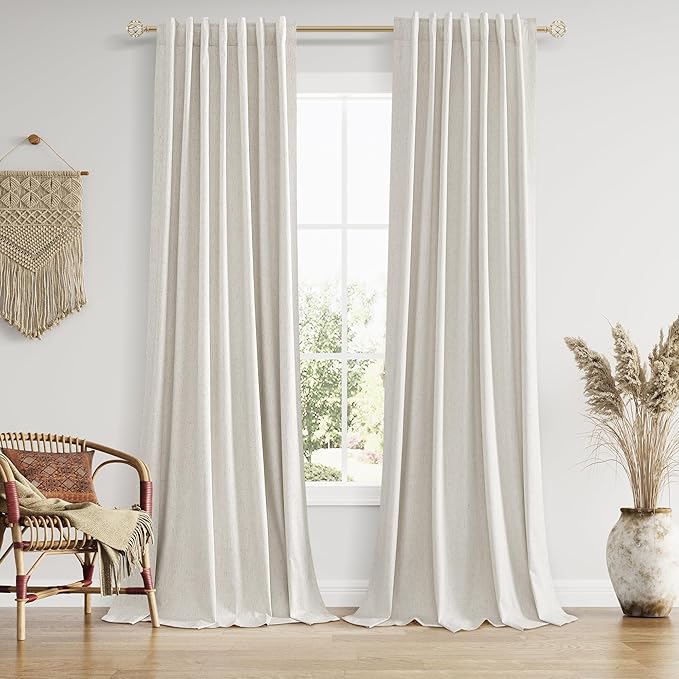 Guken Boho Extra Long 120 Inches 100% Black Out Curtains by Guken