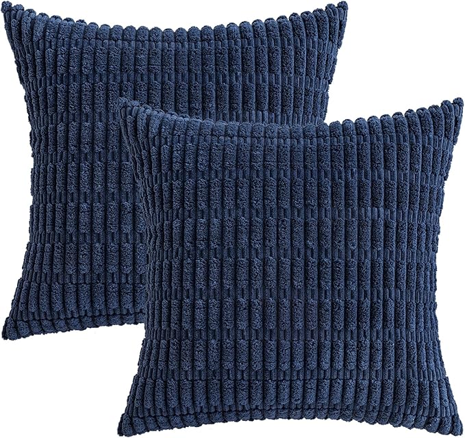 MIULEE Pack of 2 Corduroy Decorative Euro Sham Throw Pillow Covers 24x24 Inch - Image 6