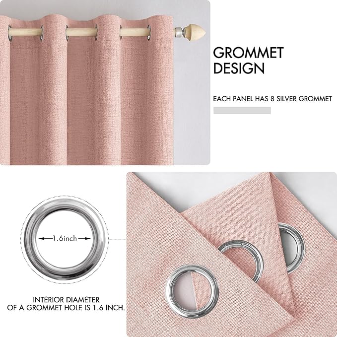 MIULEE 100% Blackout Linen Curtains - Image 4