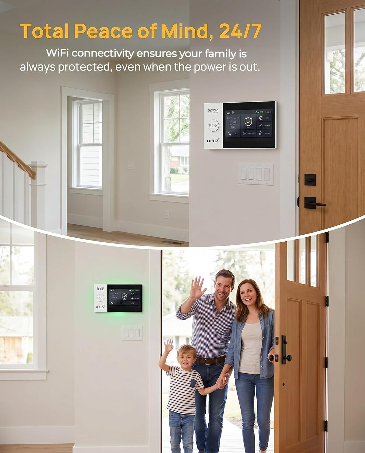 WiFi Home Security Alarm System with Door Window Sensors & Motion Sensor