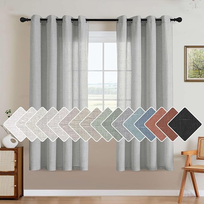 H.VERSAILTEX Living Room Linen Curtains Home Decorative Nickel Grommet Curtains by HVERSAILTEX