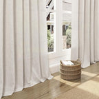 Nanspring Pearl White Linen Curtains 102 Inches Long - Image 5