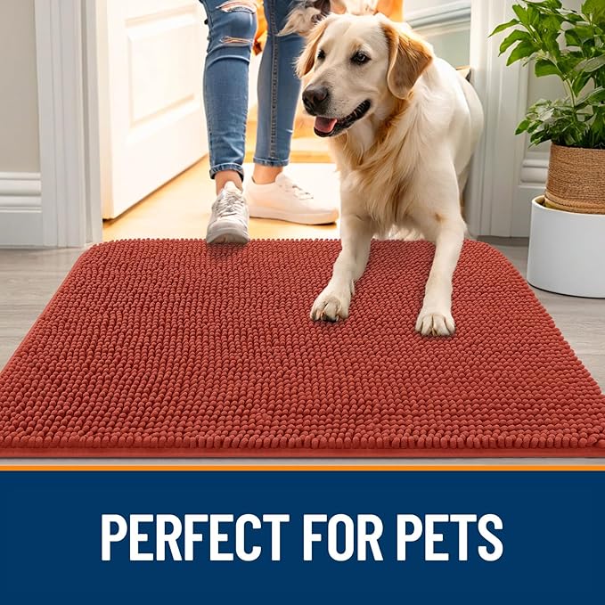 OLANLY Dog Door Mat for Muddy Paws 54x24, Absorbs Moisture and Dirt, Absorbent - Image 6