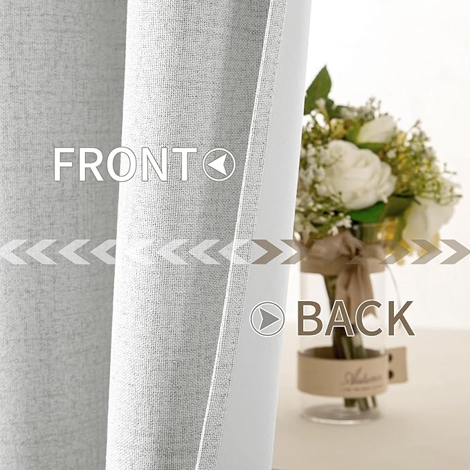 MIULEE 90 Inches Linen Textured Curtains - Image 6