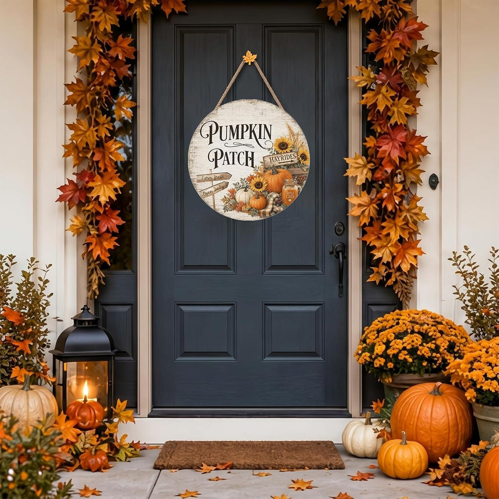 Fall Pumpkin Patch Decorations for Home, Retro Pumpkin Patch Wooden Sign