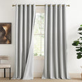 NICETOWN Grey Long Linen Full Shade Panels, Pair of Thermal Insulated & Energy by NICETOWN