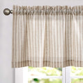 jinchan Linen Boxter Stripe Valances for Window 50 x 16 inch, Tan,1 Panel