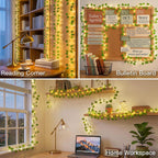 suddus 33FT 100LED Pothos Vine Fairy Lights Battery Operated Copper Wire