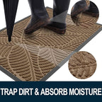 Colorxy Waterproof Doormat, Sturdy Natural Rubber Front Indoor Mat, Non Slip - Image 2
