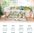 MSGKV Boho Throw Blanket for Bed Cotton 60"x80" Leaves Blanket Twin Size Couch - Image 6