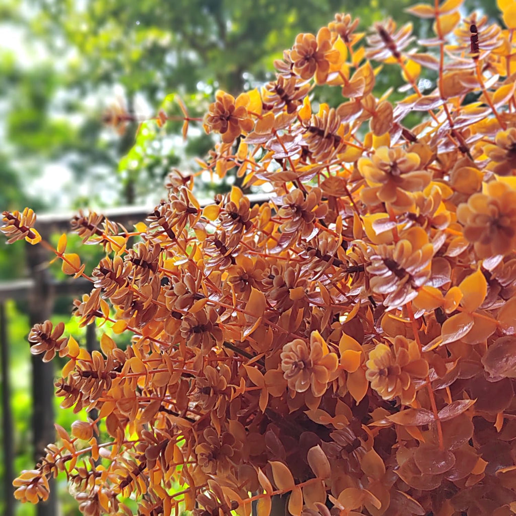 Grunyia Artificial Fall Flower- 12 PCS Bundles Fake Plants UV Resistant No Fade Faux Plastic Greenery Fall Flowers Garden Porch Patio Decoration Thanksgiving