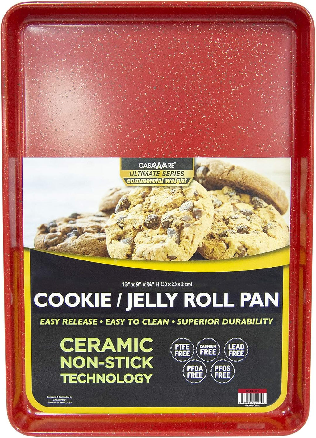 casaWare 3pc Ultimate Cookie Sheet Set (Red Granite)
