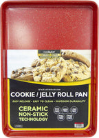 casaWare 3pc Ultimate Cookie Sheet Set (Red Granite)