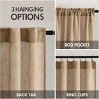 MIULEE Brown Linen Curtains 108 Inches Long - Image 3