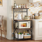 Furologee Kitchen Bakers Rack with Power Outlet, 22-Inch Microwave Stand