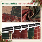 MelonBoat Rustic Printed Christmas Shower Curtain
