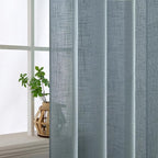MIULEE Dusty Blue Linen Curtains 96 Inch Long 2 Panels - Image 4