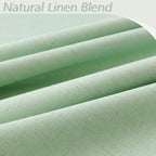 Guken Aqua Green 100% Blackout Linen Curtains 80 Inch Length 2 Panels Set - Image 3