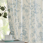 jinchan Linen Floral Curtains 96 Inch Length - Image 2