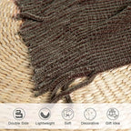 lifein Throw Blanket for Couch, Soft Boho Decor Bed Throw, Cozy Brown Knitted - Image 6
