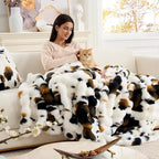 Cozy Bliss Cow Print Faux Fur Throw Blanket - Image 2
