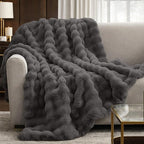 Cozy Bliss Faux Fur Bubble Throw - Image 2