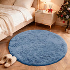 OLANLY Blue Round Rugs for Bedroom - Image 3
