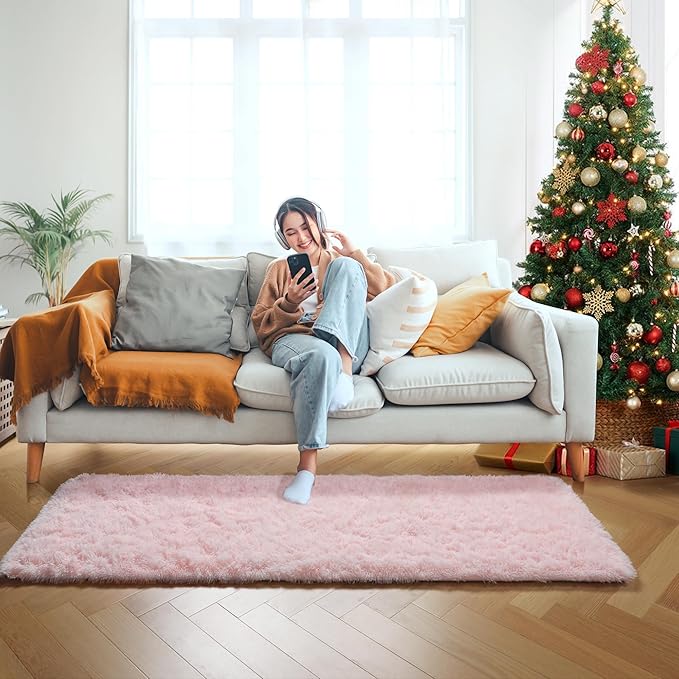 ONASAR Pink Runner Rugs for Bedroom Living Room, 2x6 Bedside Hallway Fluffy - Image 5