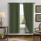 Pitalk Olive Green Blackout Curtains 63 Inch Length 2 Panel by Pitalk