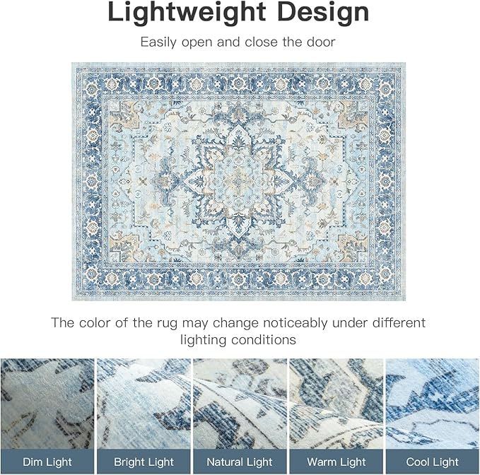 Lofus 8x10 Area Rugs for Living Room, Machine Washable Non-Slip Area Rug - Image 5