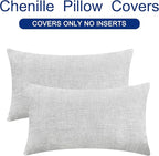 CaliTime Throw Pillow Covers Decorative 12 X 20 Inches Pack of 2 Cozy Chenille - Image 6