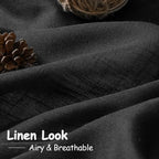 Nanspring Black Linen Curtains 30 Inch Length Short Kitchen, Privacy Linen - Image 4
