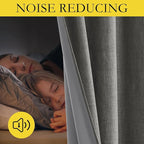 NICETOWN Grizzle Gray Vintage Linen 100% Blackout Curtains - Image 5