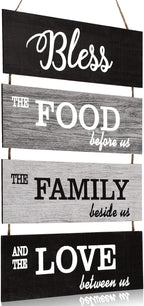 Jetec Bless Kitchen Wall Sign Farmhouse Decor Rustic Dining Room Wall Art