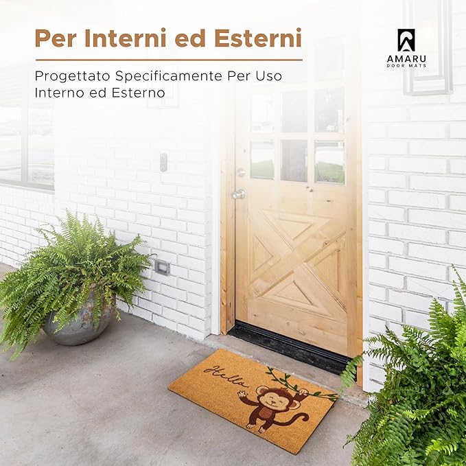 Monkey - 17"x29" - Coir Door Mat - Welcome Mats - Image 4